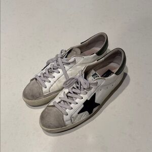 Golden Goose White Sneakers with Black Star